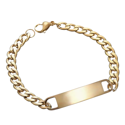 Engravable Blanks - Rounded Plate Bracelet - Seller Supplies My Custom Designs Gold