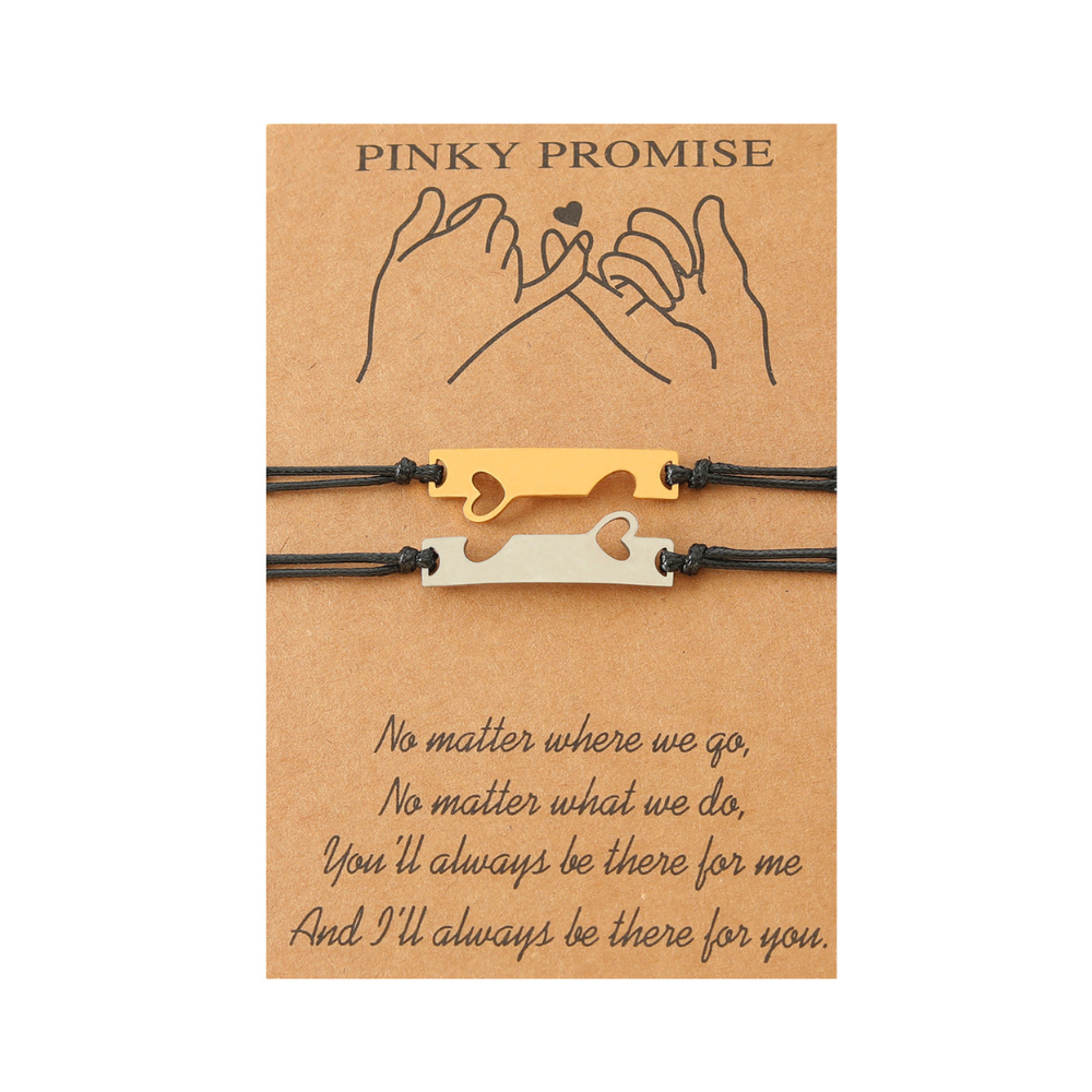 Engravable Bracelet Gold & Silver Pinky Promise Best Friends - Seller Supplies My Custom Designs