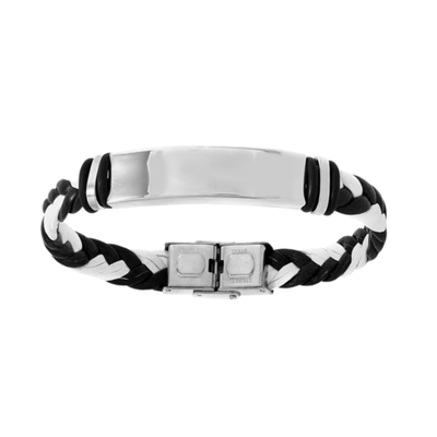 Engravable Bracelet Silver White Black Blank - Seller Supplies My Custom Designs