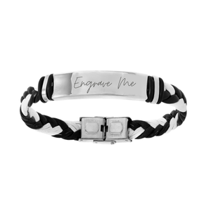 Engravable Bracelet Silver White Black Blank - Seller Supplies My Custom Designs