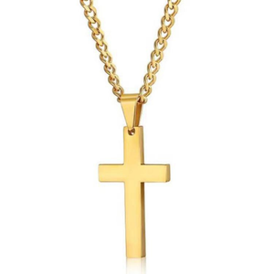 Engravable Cross Necklace Pendant Silver - Seller Supplies My Custom Designs Gold