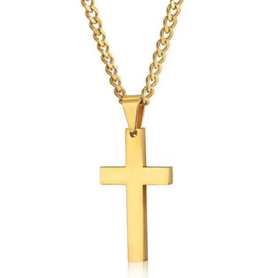 Engravable Cross Necklace Pendant Silver - Seller Supplies My Custom Designs Gold