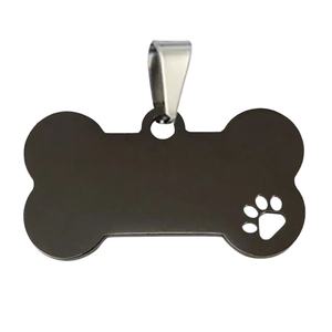 Engravable High Quality Dog Collar Tag Blank - Seller Supplies My Custom Designs Black