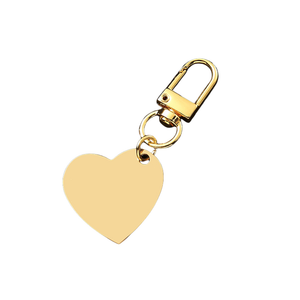 Engravable Metal Heart Spinning Keychain Blank - Seller Supplies My Custom Designs Gold