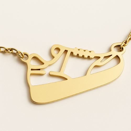 Engravable Gold & Silver Sneaker Necklace My Custom Designs Gold