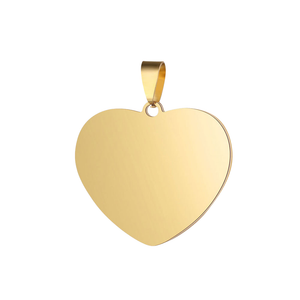 Engravable Heart Pendant Silver - Gold - Rose Gold - Seller Supplies My Custom Designs Gold