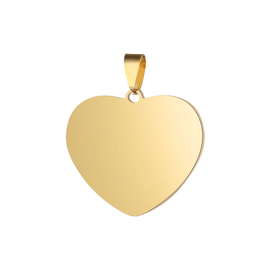 Engravable Heart Pendant Silver - Gold - Rose Gold - Seller Supplies My Custom Designs Gold
