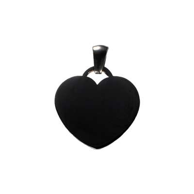 Engravable Heart Pendant Small - Seller Supplies My Custom Designs Black