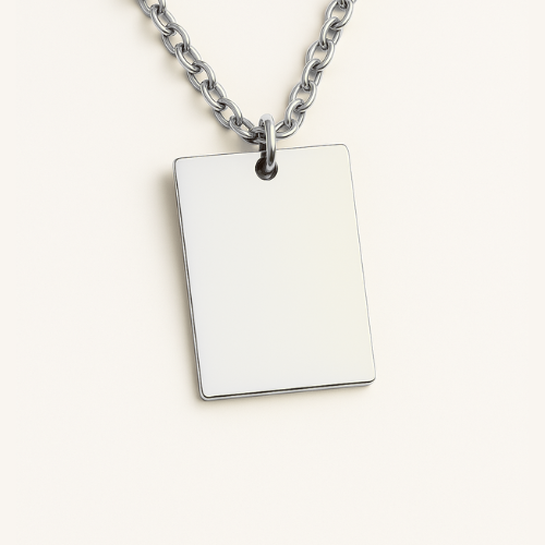 Engravable Golden & Silver Message Board Necklace Engravable My Custom Designs