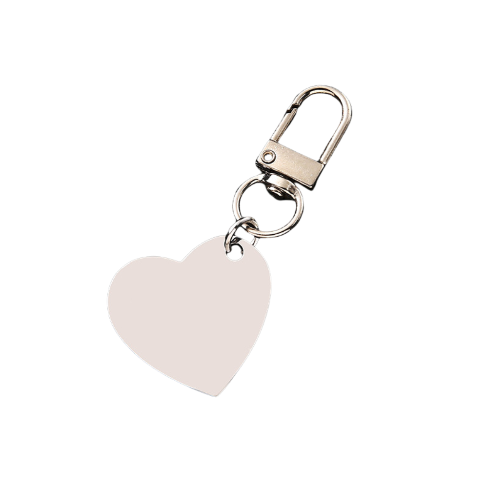 Engravable Metal Heart Spinning Keychain Blank - Seller Supplies My Custom Designs Silver