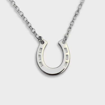 Horse Shoe Lucky Pendant Necklace Jewelry My Custom Designs Silver