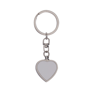 Engravable Spinning Heart Pendant Keychain Silver - Seller Supplies My Custom Designs