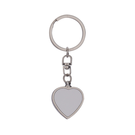 Engravable Spinning Heart Pendant Keychain Silver - Seller Supplies My Custom Designs