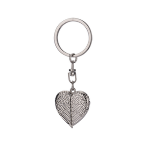 Engravable Spinning Heart Pendant Open Wings Keychain Silver - Seller Supplies My Custom Designs