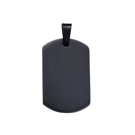 Engravable Thick Tag Pendant Gold - Seller Supplies My Custom Designs Black