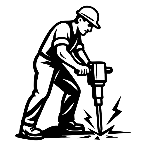 Worker Silhouette With Jackhammer - Digital File - XCS Friendly Digital My Custom Designs PDF
