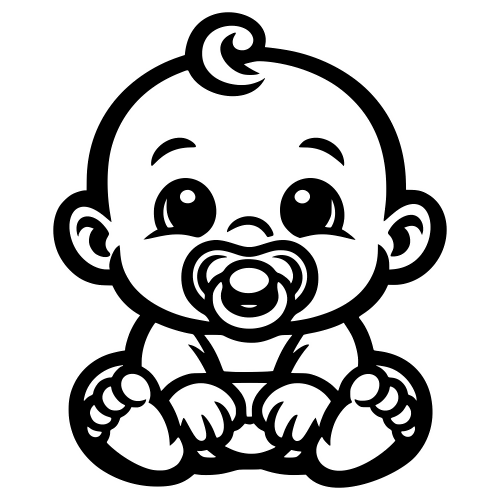 Baby with Pacifier - Vector Graphics - Digital File Digital My Custom Designs PDF