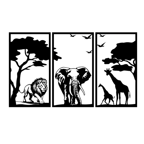 Elephant Lion Giraffe - Wall / Home Decor - Digital File Digital My Custom Designs ZIP File