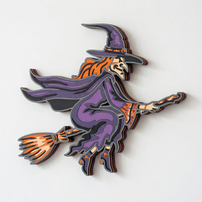 Flying Witch - Layered Line Design - Digital File