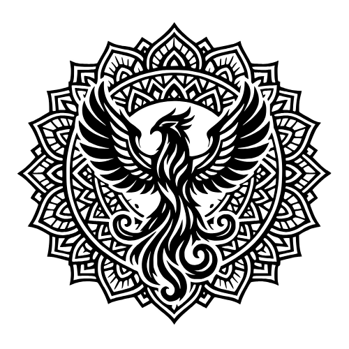 Phoenix Mandala Design - Vector Graphics - Digital File Digital My Custom Designs PDF
