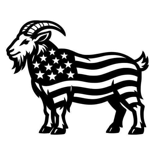 Goat with American Flag Overlay - Vector Graphics - Digital File Digital My Custom Designs PDF