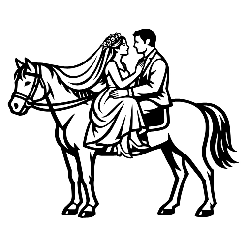 Wedding Horse Sketch - Digital File - XCS Friendly Digital My Custom Designs PDF