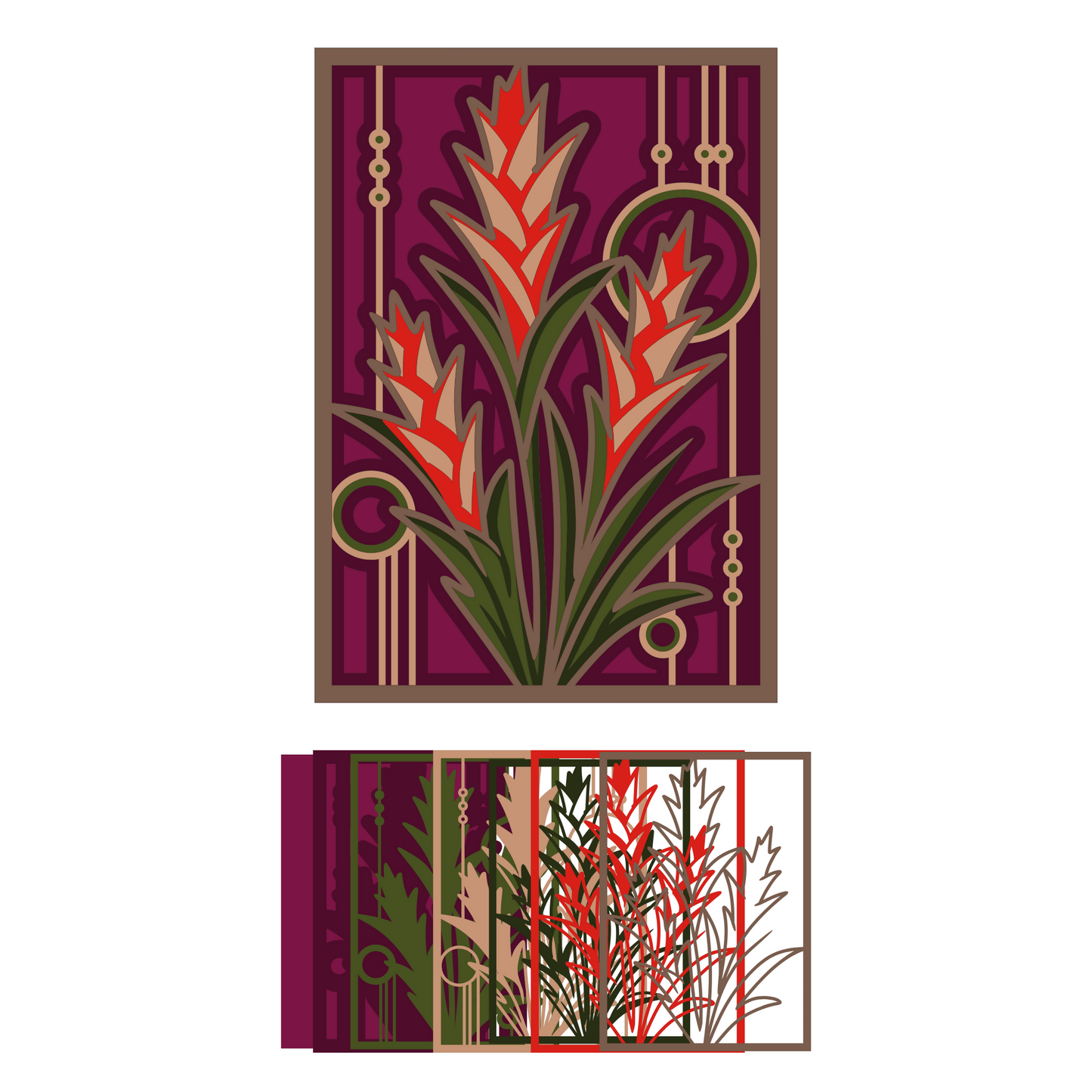 Flower 13 - Layered Line Design - Nature - Digital File Digital My Custom Designs ZIP File