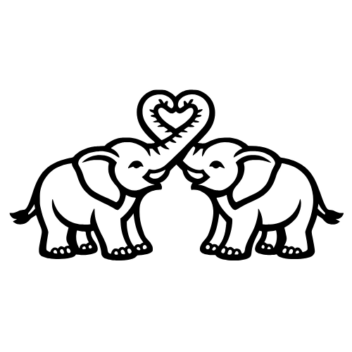 Elephant Forming Heart - Digital File Digital My Custom Designs PDF