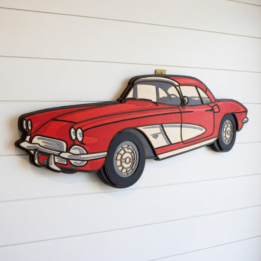 Corvette - Layered Line Design - Digital File Digital My Custom Designs