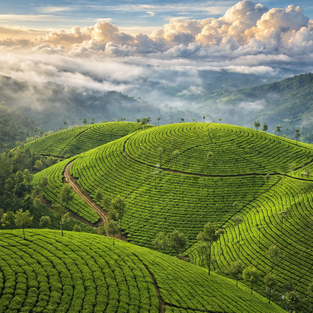Kolukkumalai Tea Estate - Kerala India - Asia - Rendered - Digital File Digital My Custom Designs PDF