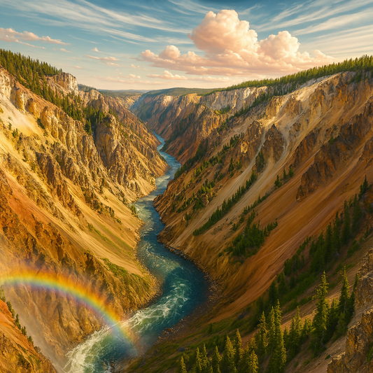 Upper Falls of the Yellowstone River - Yellowstone National Park - Wyoming United States - Rendered - Digital File Digital My Custom Designs PDF