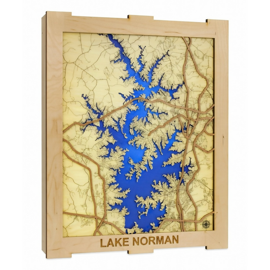 Lake Norman, North Carolina - Layered Map Box - Digital File Digital My Custom Designs SVG