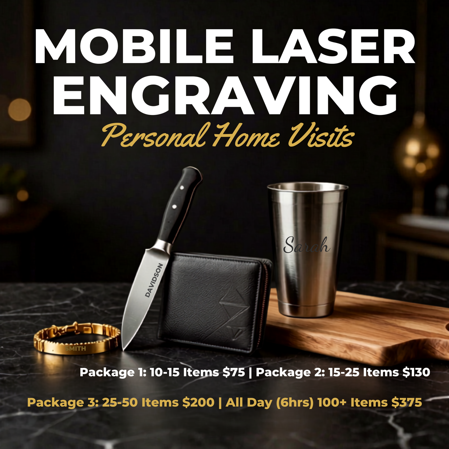 Mobile Laser Engraving Service Business | Party | Personal