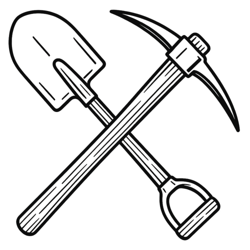 Shovel And Pickaxe Crossed - Digital File - XCS Friendly Digital My Custom Designs PDF