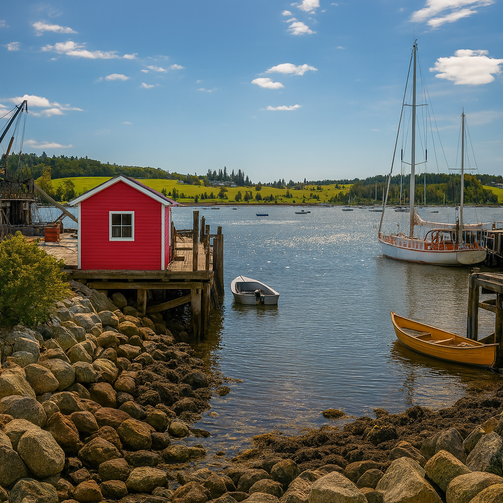 Lunenburg Fishing Dock - Nova Scotia Canada - Rendered - Digital File Digital My Custom Designs PDF