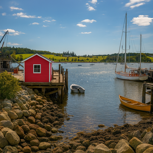 Lunenburg Fishing Dock - Nova Scotia Canada - Rendered - Digital File Digital My Custom Designs PDF