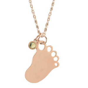 Engravable Footprint Necklace - Engravable Jewelry