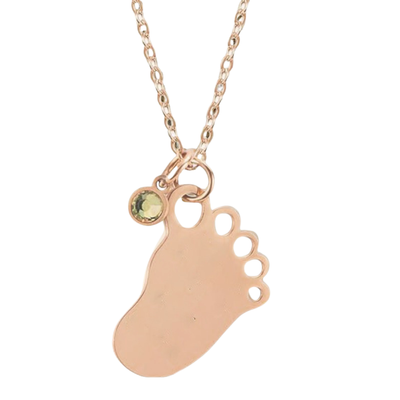 Engravable Footprint Necklace - Engravable Jewelry My Custom Designs Rose gold