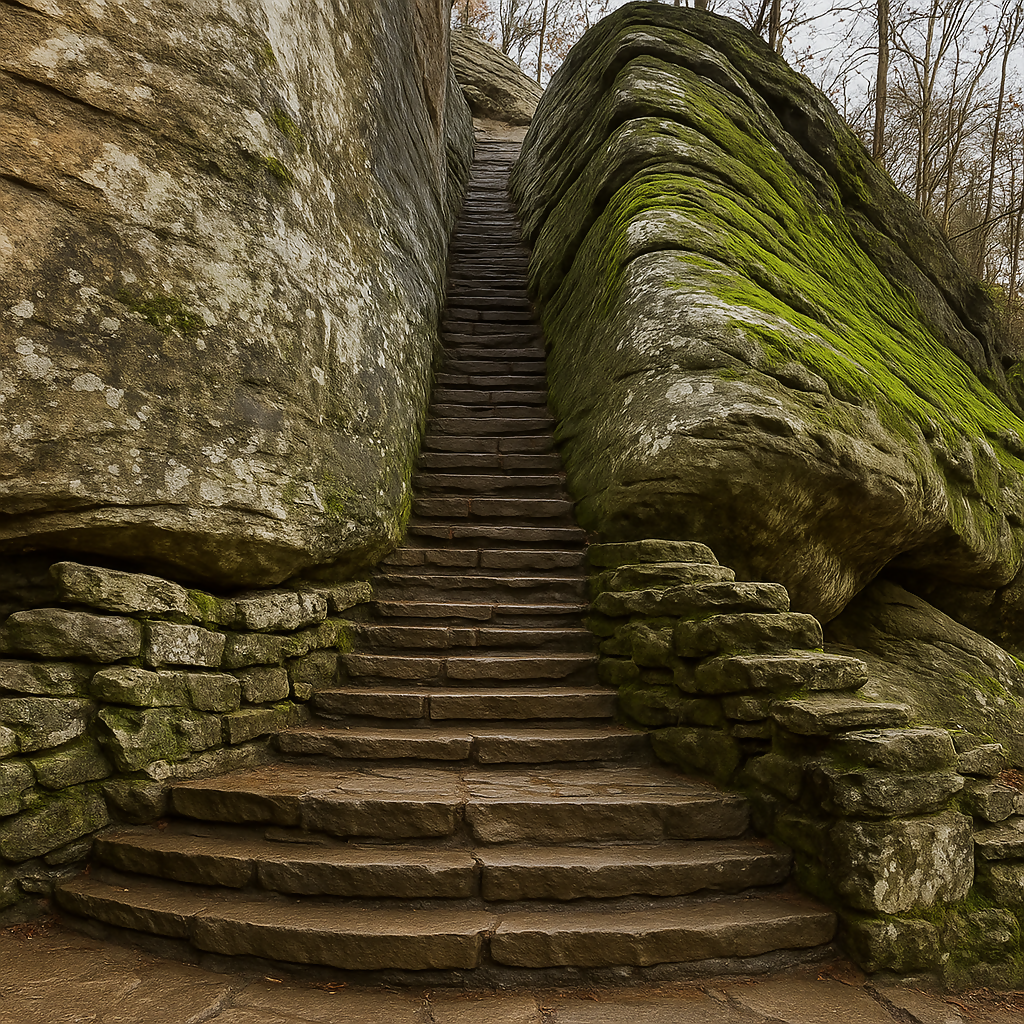 Stone Staircase - Bell Smith Springs - Shawnee National Forest - Illinois United States - Rendered - Digital File Digital My Custom Designs PDF