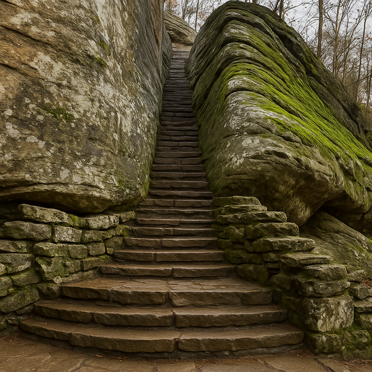 Stone Staircase - Bell Smith Springs - Shawnee National Forest - Illinois United States - Rendered - Digital File Digital My Custom Designs PDF