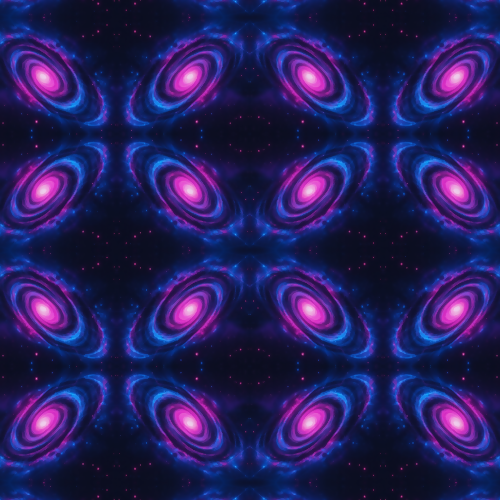 Space and Cosmic - Neon Galaxies Swirling With Electric Blues And Pinks - Pattern - Digital File Digital My Custom Designs PDF