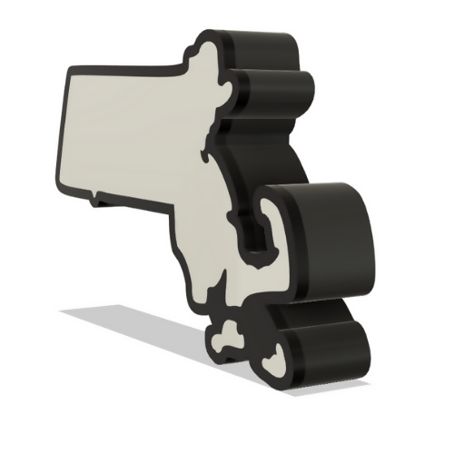 Massachusetts Wall Lightbox - United States - 3D Print File - Digital File Digital My Custom Designs