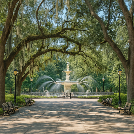 Forsyth Park - Savannah Historic District - Georgia United States - Rendered - Digital file Digital My Custom Designs PDF