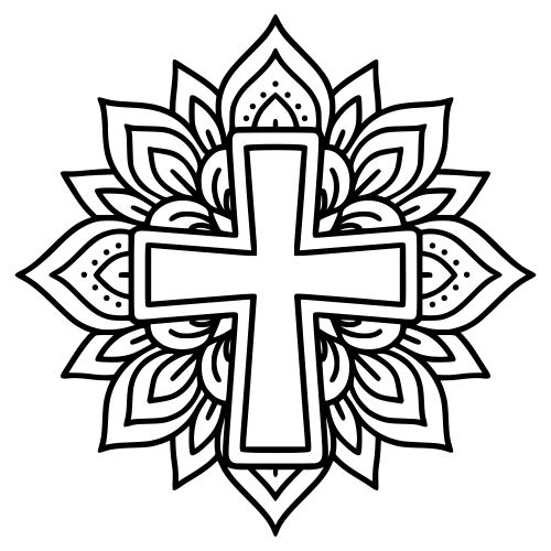 Cross Mandala Sketch - Digital File - XCS Friendly Digital My Custom Designs PDF