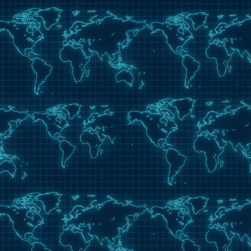 Technology and Digital - Virtual World Map Grids With Luminous Seas - Pattern - Digital File