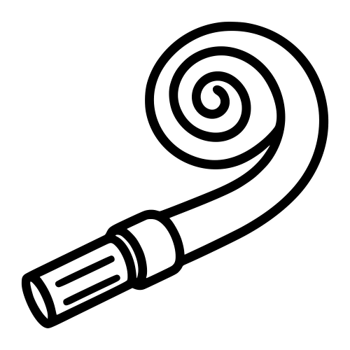 Party Blower Sketch - Digital File - XCS Friendly Digital My Custom Designs PDF