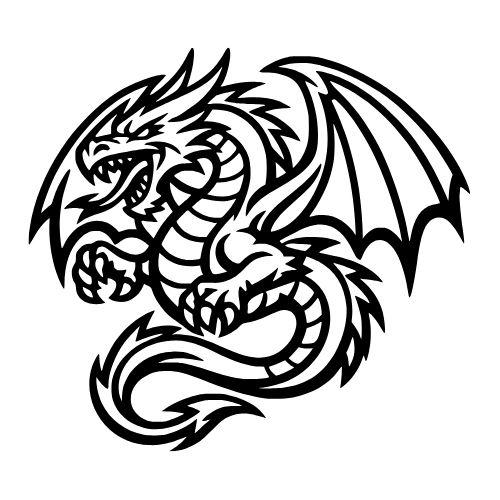 Dragon Outline Sketch - Vector Graphics - Digital File