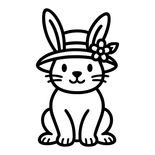 Bunny Wearing Hat - Digital File - XCS Friendly Digital My Custom Designs PDF
