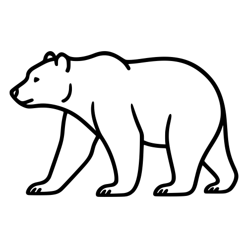 Bear Silhouette Sketch - Digital File - XCS Friendly Digital My Custom Designs PDF
