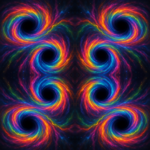 Futuristic & Sci-Fi - Wormhole Vortexes in Rainbow Plasma - Pattern - Digital File Digital My Custom Designs PDF